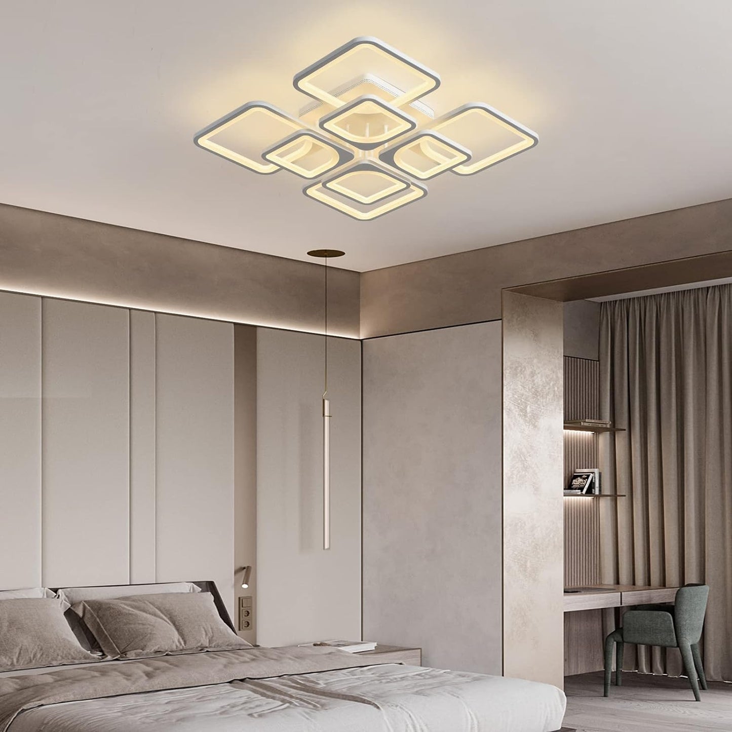 Square Pattern Design Ceiling Light Remote Controlled