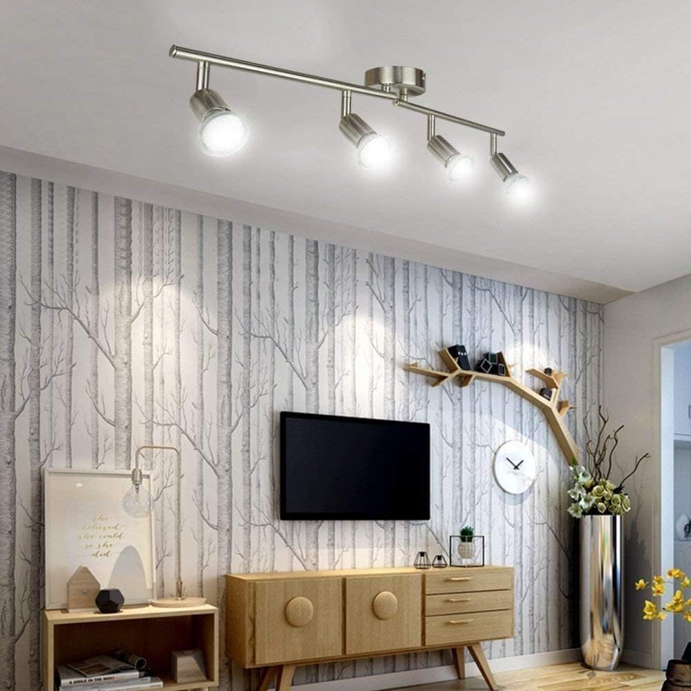 Modern 4 Light Track Lighting Kit LED Chrome Finish