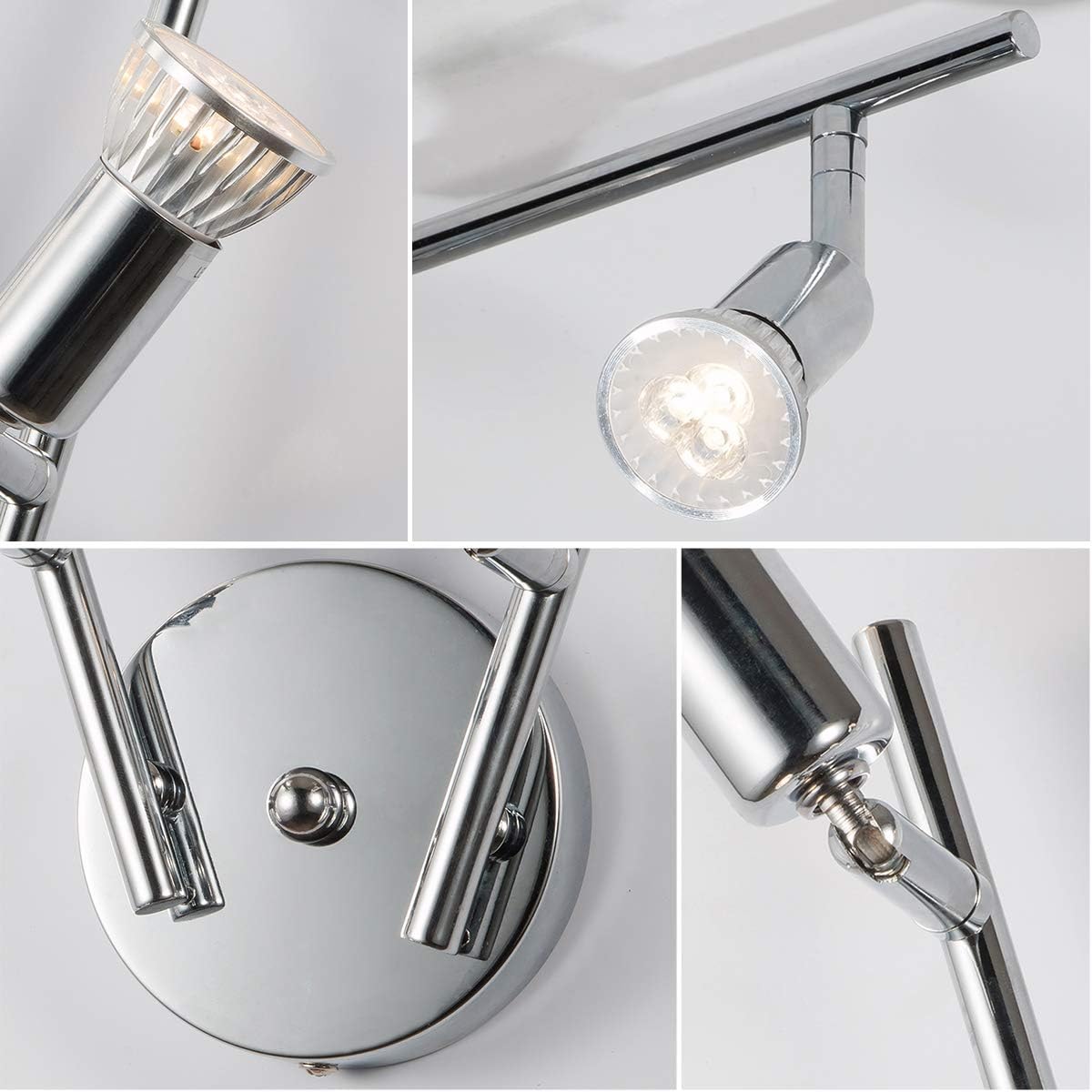 Modern 4 Light Track Lighting Kit LED Chrome Finish