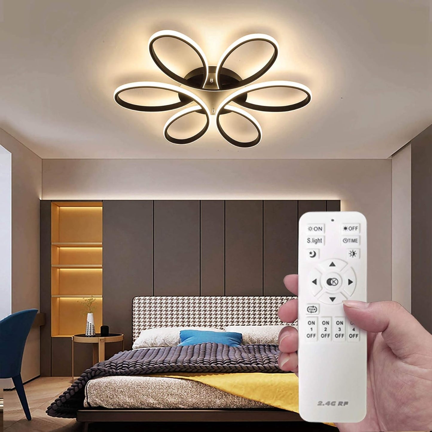 Modern LED Flush Mount Ceiling Light With Remote Control
