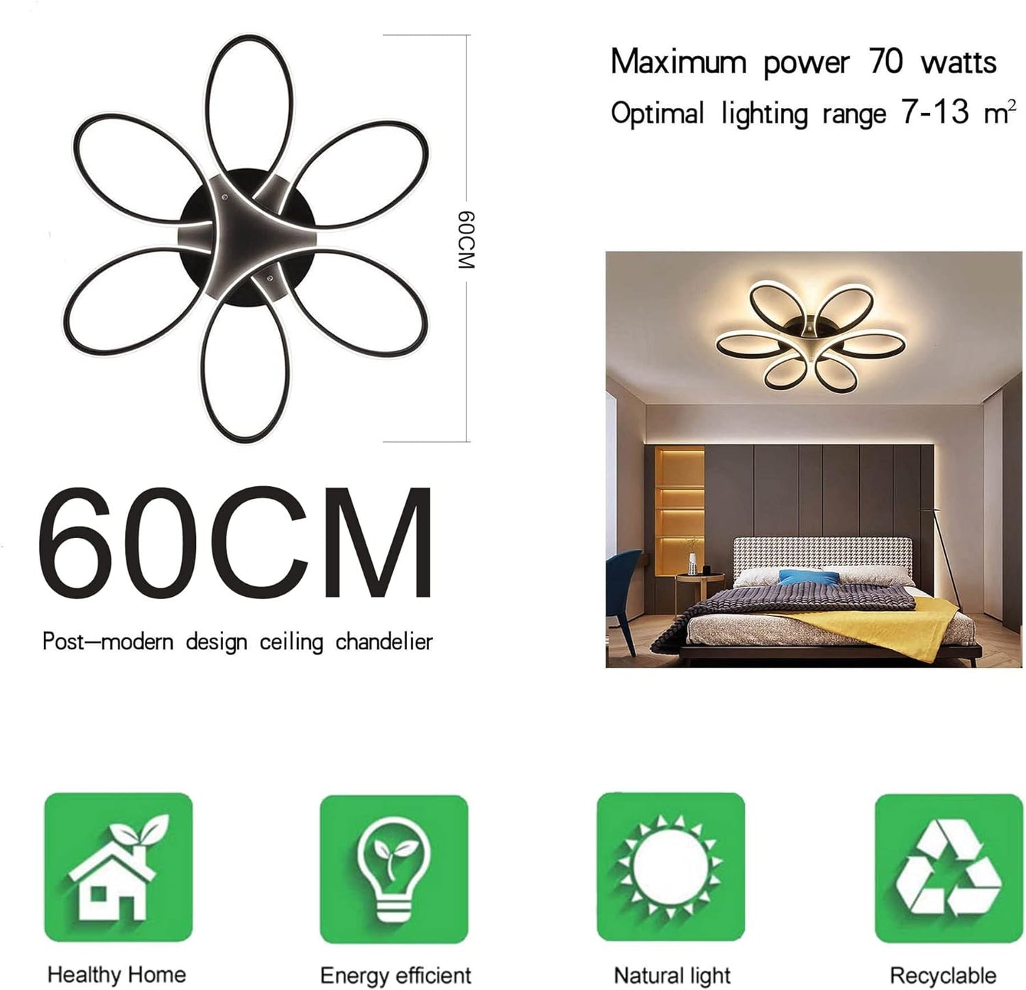 Modern LED Flush Mount Ceiling Light With Remote Control
