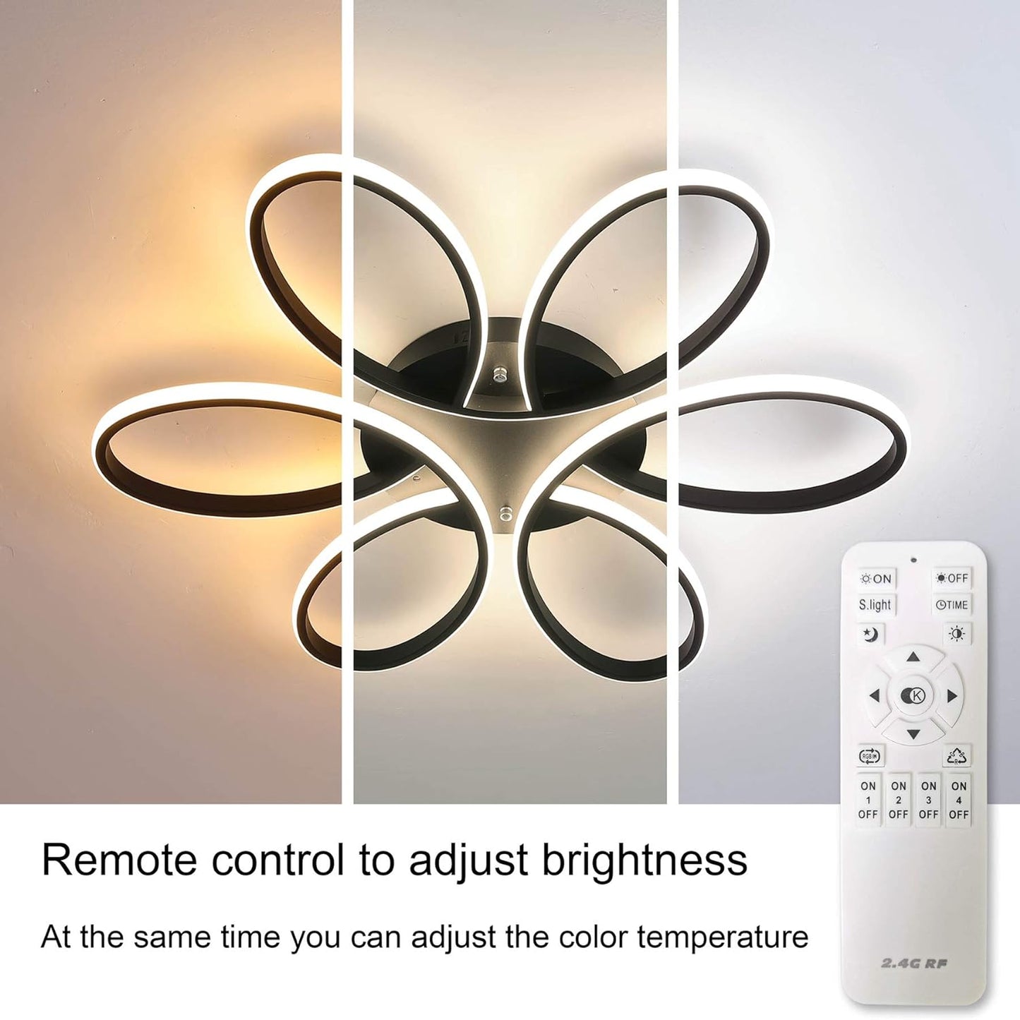 Modern LED Flush Mount Ceiling Light With Remote Control