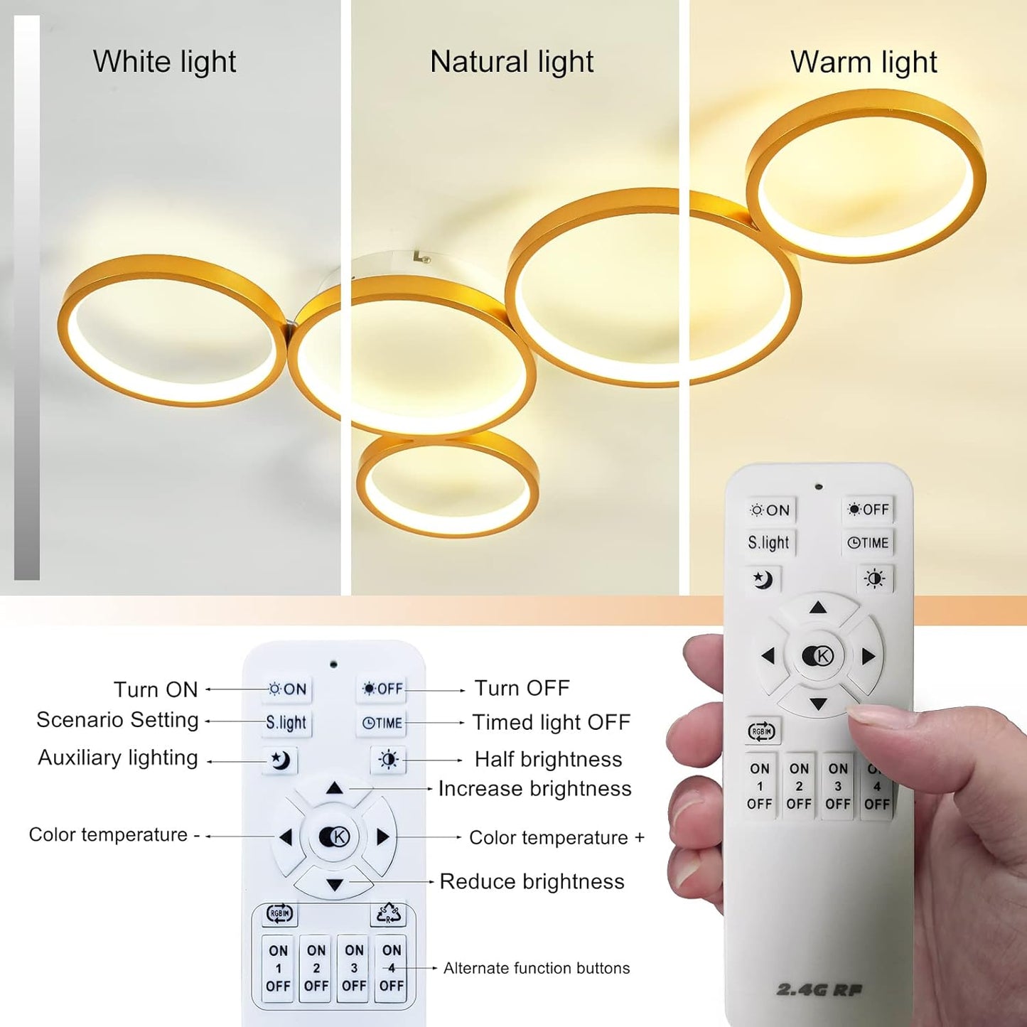 LED Five Circle Design Light with Smart App Control