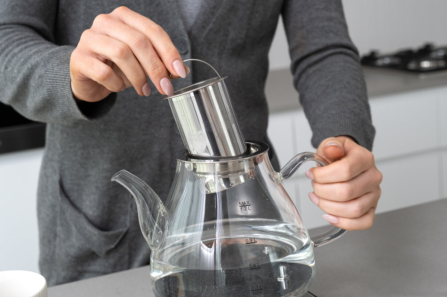 1.2L Digital Glass Kettle - Tea Pot & Infuser 800W