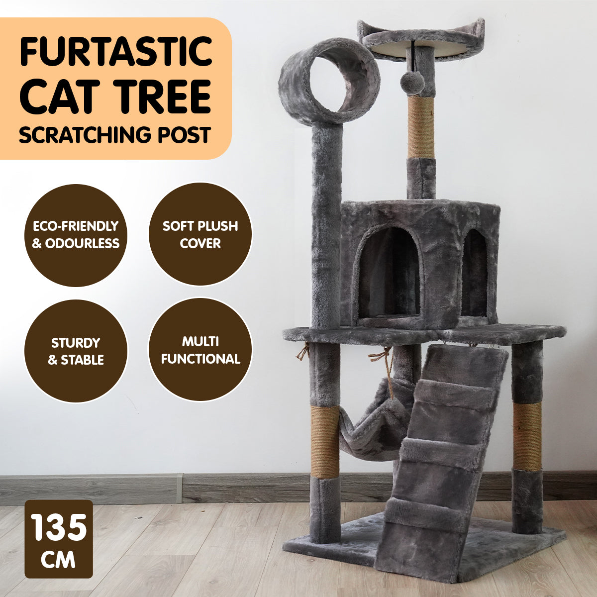 Furtastic Cat Scratch Tower 135cm x 50cm x 50cm