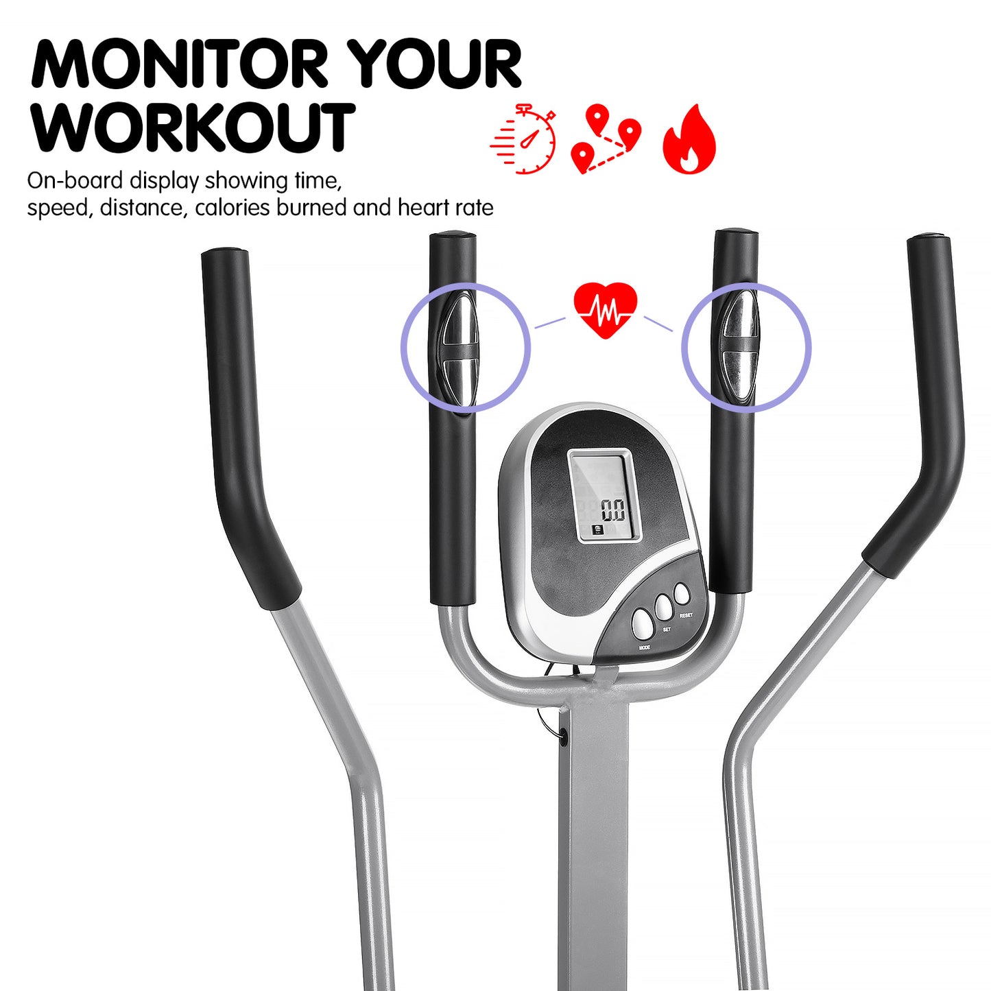 Powertrain 3-in-1 Elliptical Cross Trainer with Resistance Bands