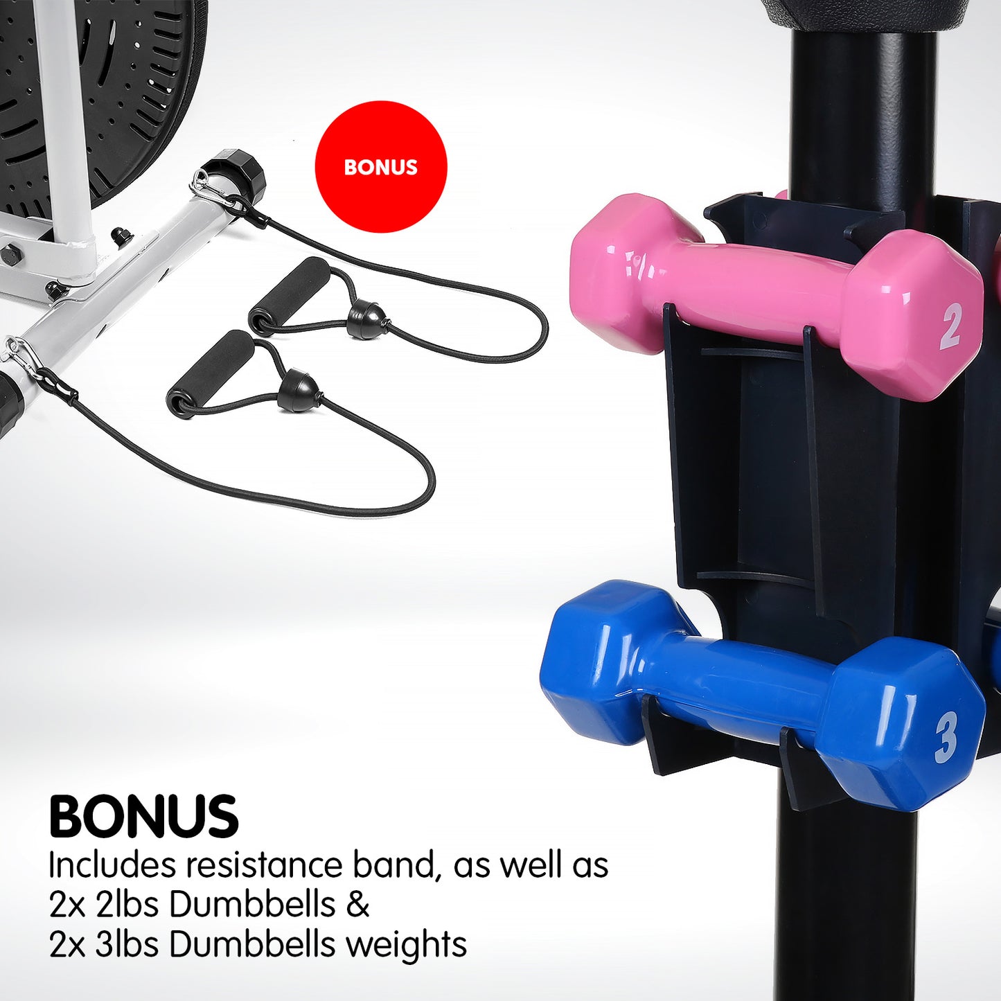 Powertrain 5-in-1 Elliptical Cross Trainer with Dumbbell Sets