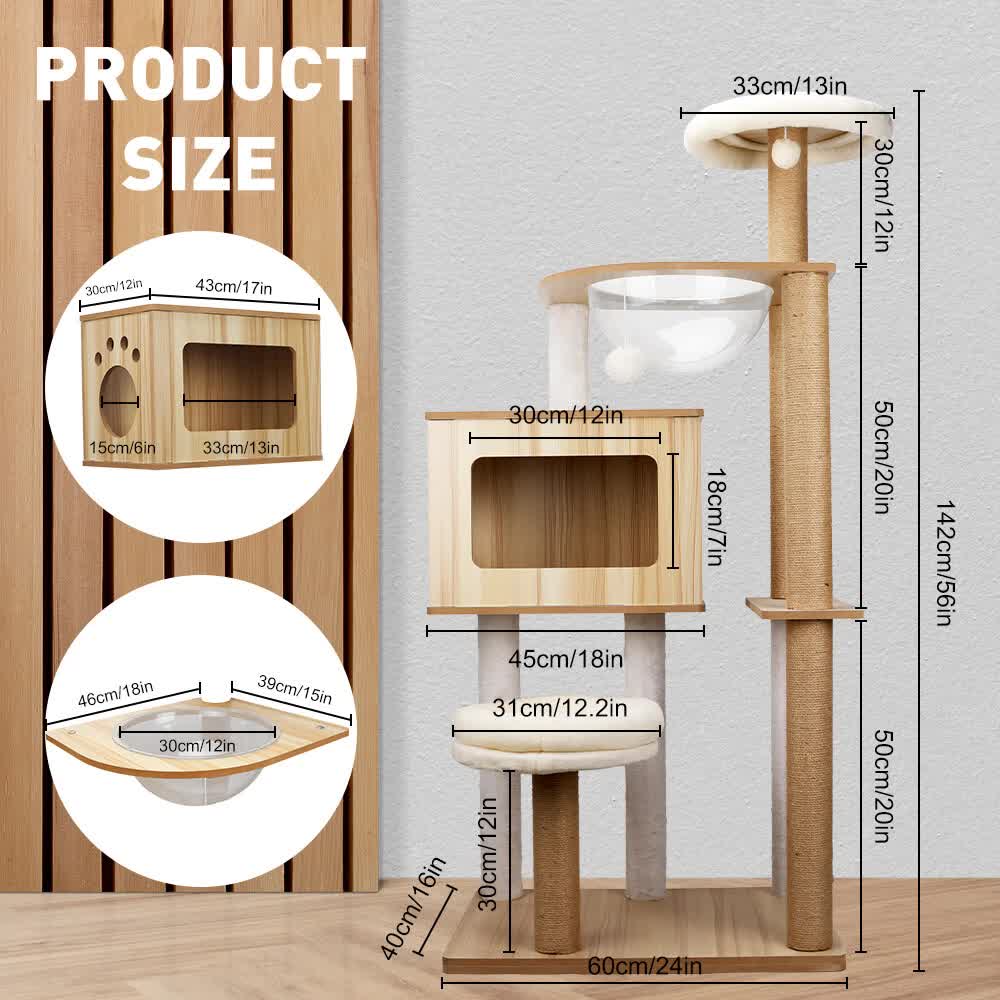 VaKa Cat Scratch Tower 142cm x 60cm x 40cm