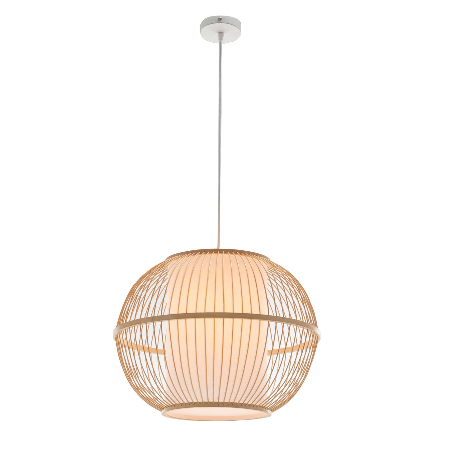 Natural Woven Bamboo Sphere Pendant Light