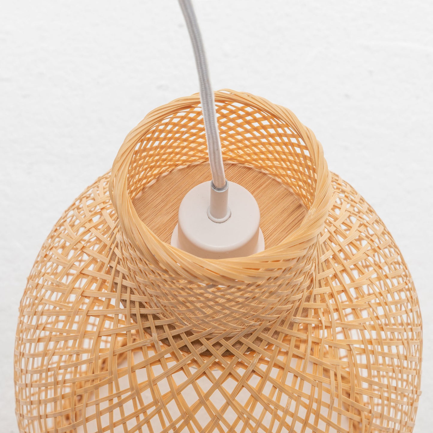 Natural Woven Bamboo Cone Pendant Light