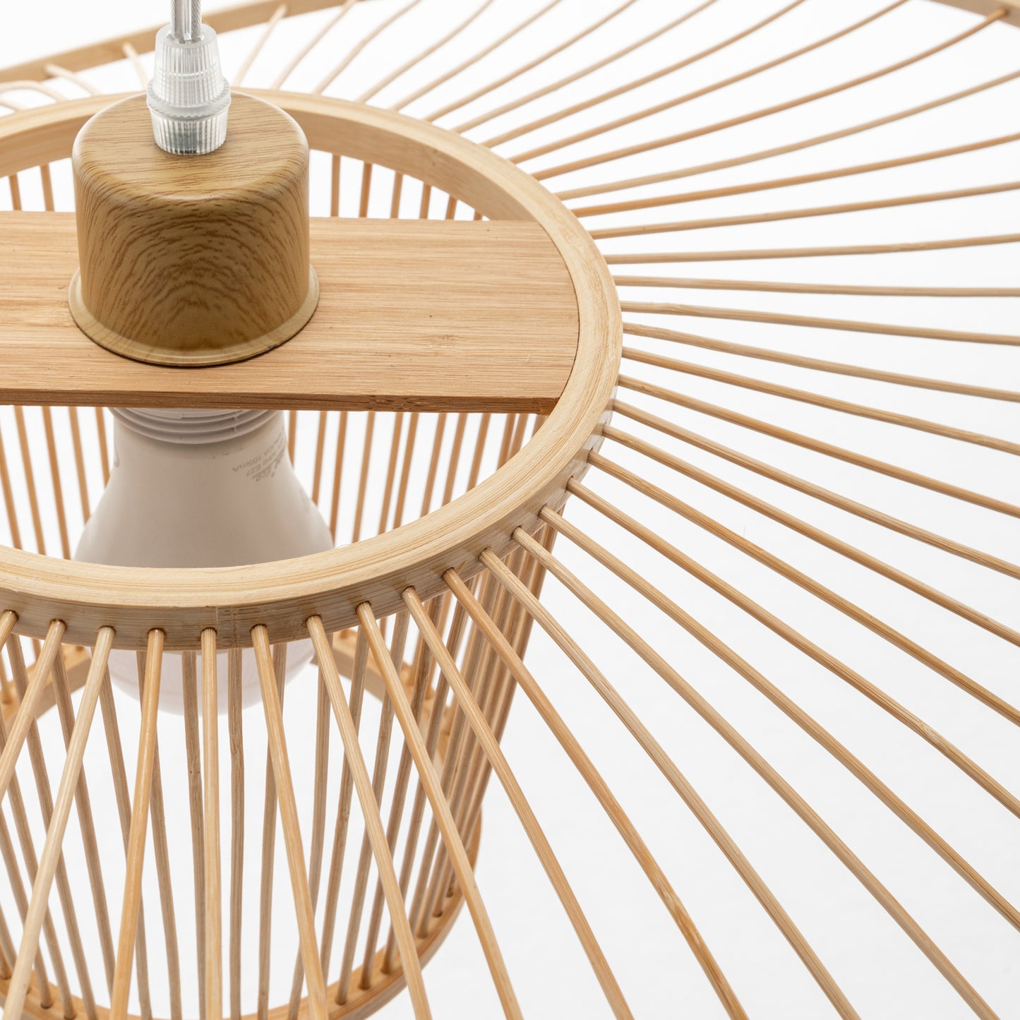 Elysian Breeze Hand Woven Bamboo Wide Brim Pendant Light