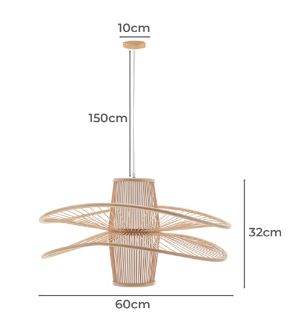 Elysian Breeze Hand Woven Bamboo Pendant Light