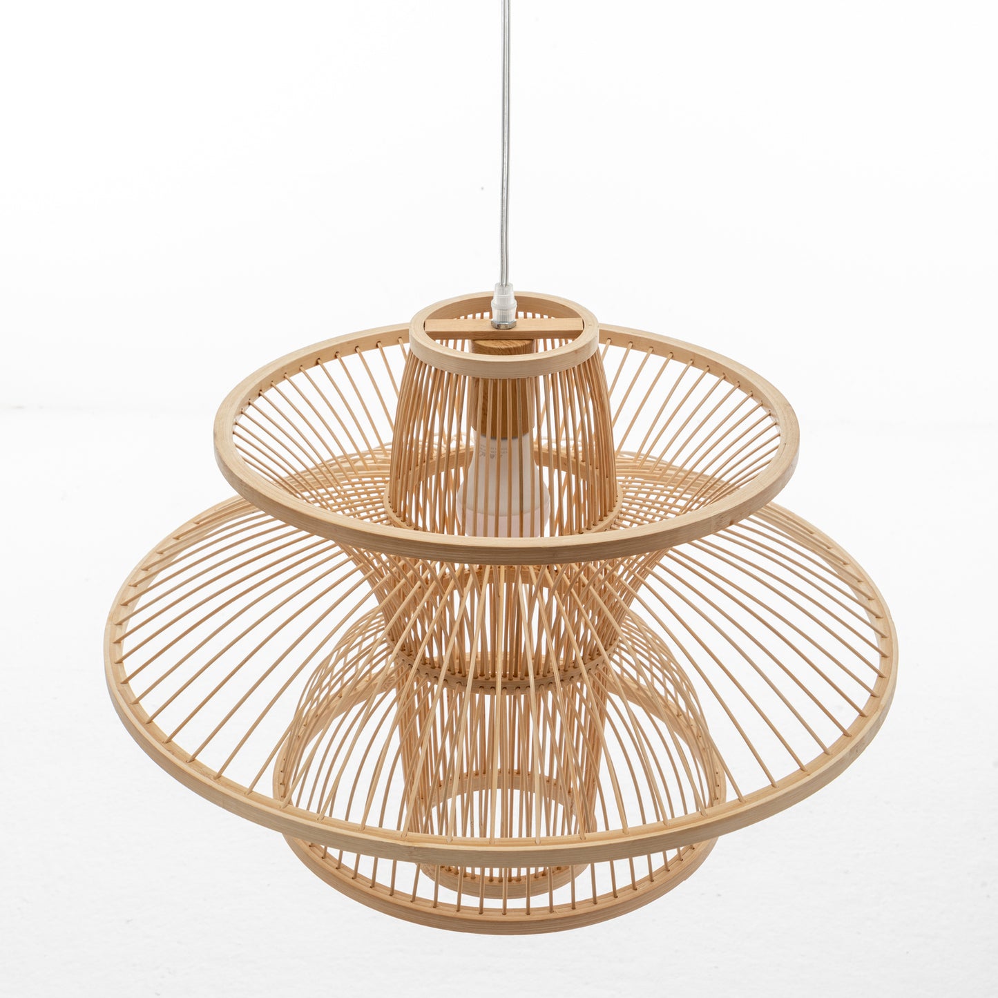 Aurora Hand Woven Bamboo 3 Layer Pendant Light