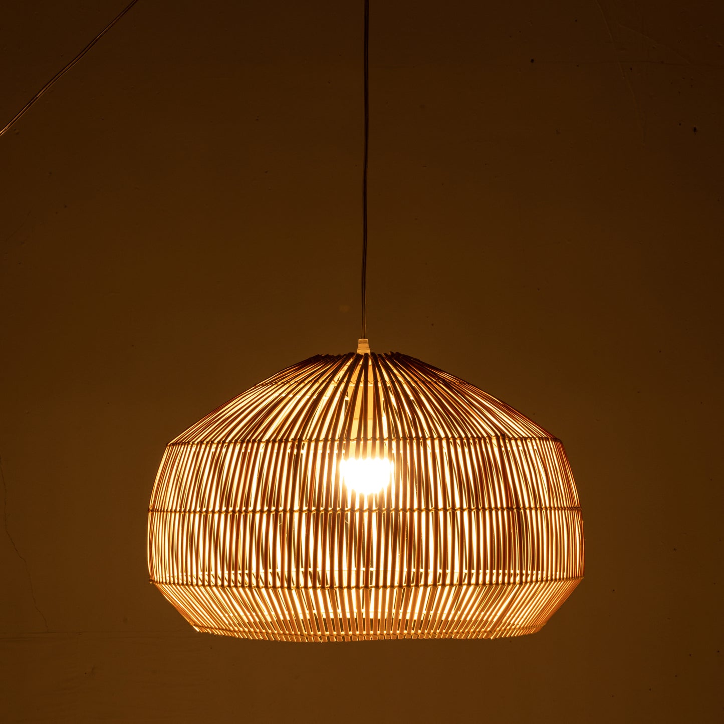 Solara Sphere Natural Hand Woven Bamboo Cage Pendant Light