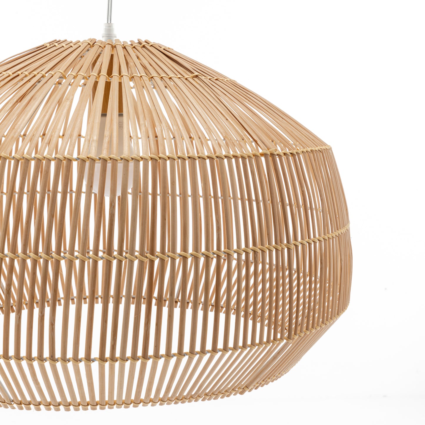 Solara Sphere Natural Hand Woven Bamboo Cage Pendant Light