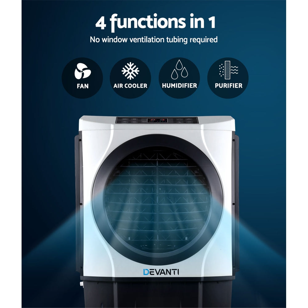 Devanti 4-Function Evaporative Cooler - 60L for Large Rooms