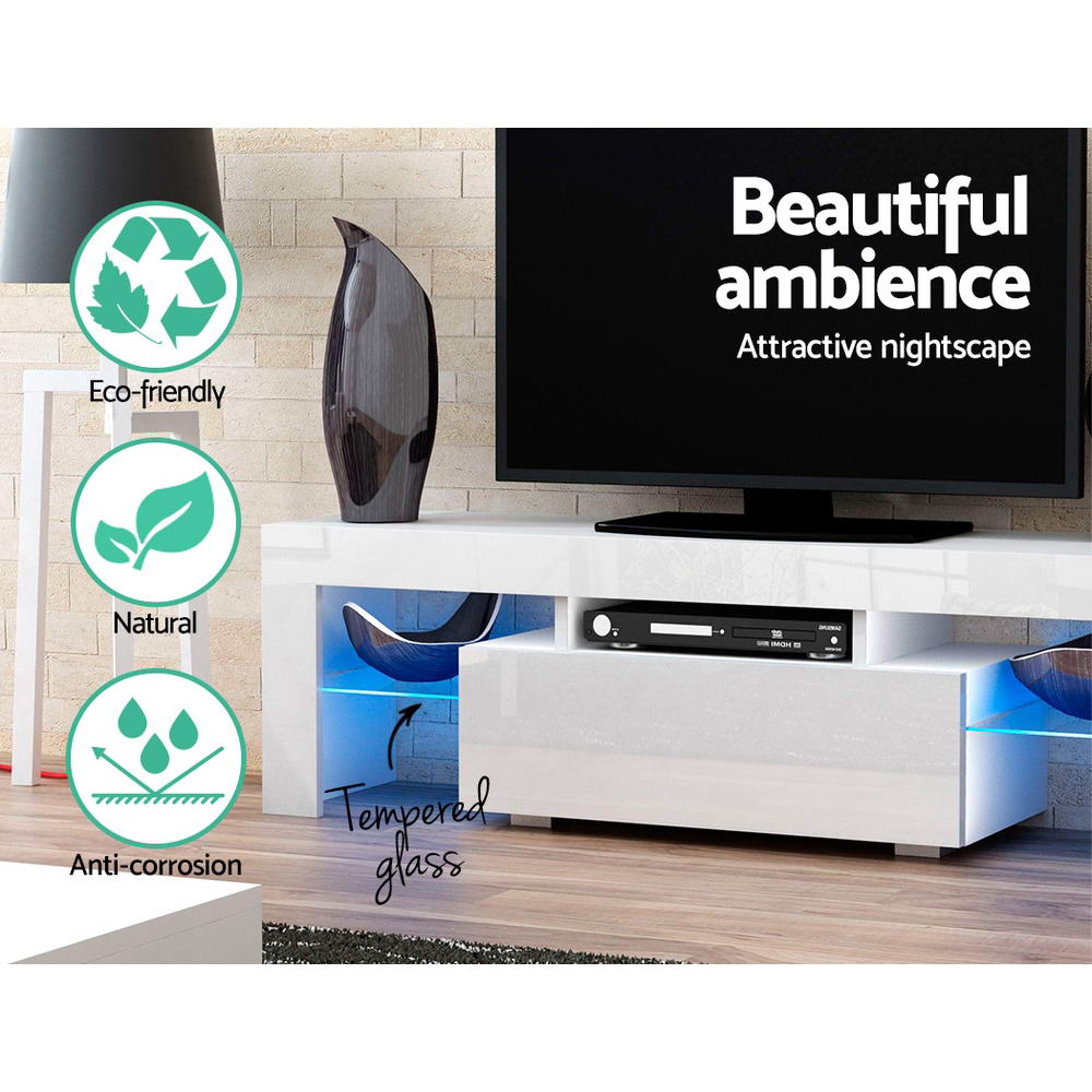 Artiss LED TV Stand White 130cm