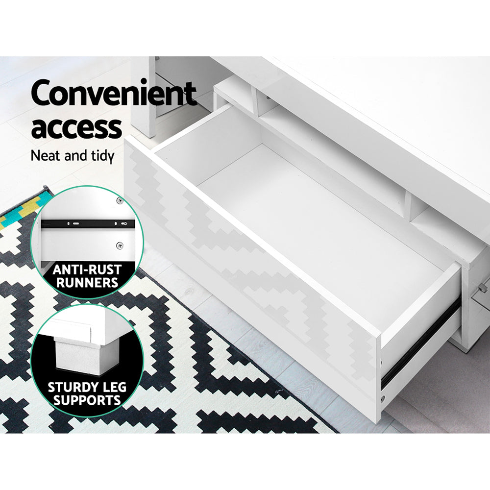 Artiss LED TV Stand White 130cm