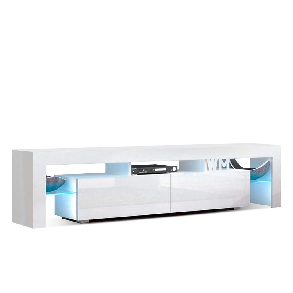 Artiss LED TV Stand Gloss White 189cm