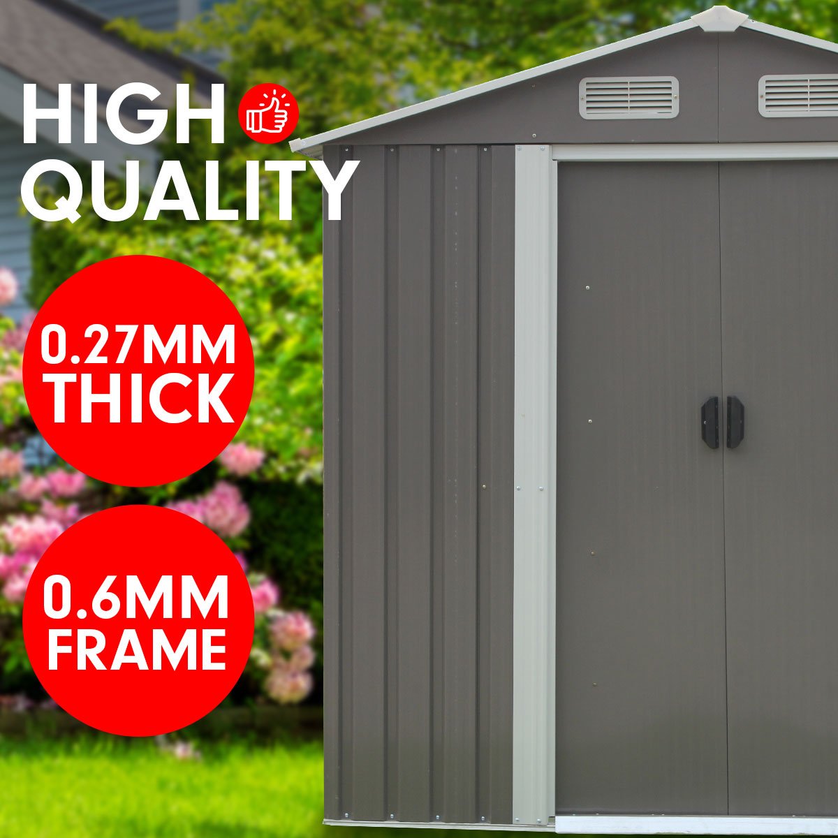 Garden Shed Spire Roof 4ft x 6ft - Grey
