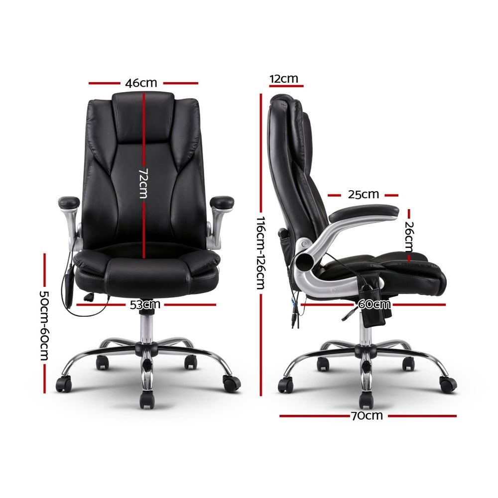 Artiss 8 Point PU Leather Massage Chair - Black