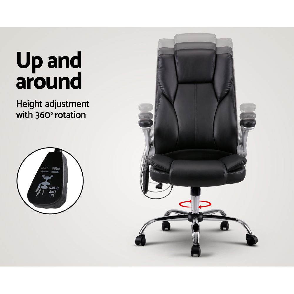 Artiss 8 Point PU Leather Massage Chair - Black