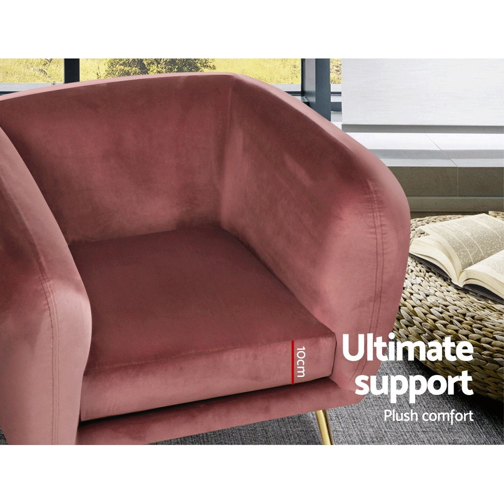 Artiss Armchair Velvet Pink