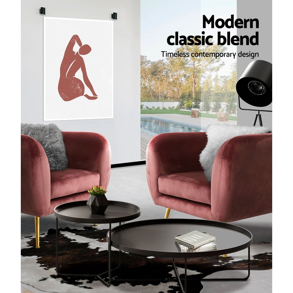 Artiss Armchair Velvet Pink