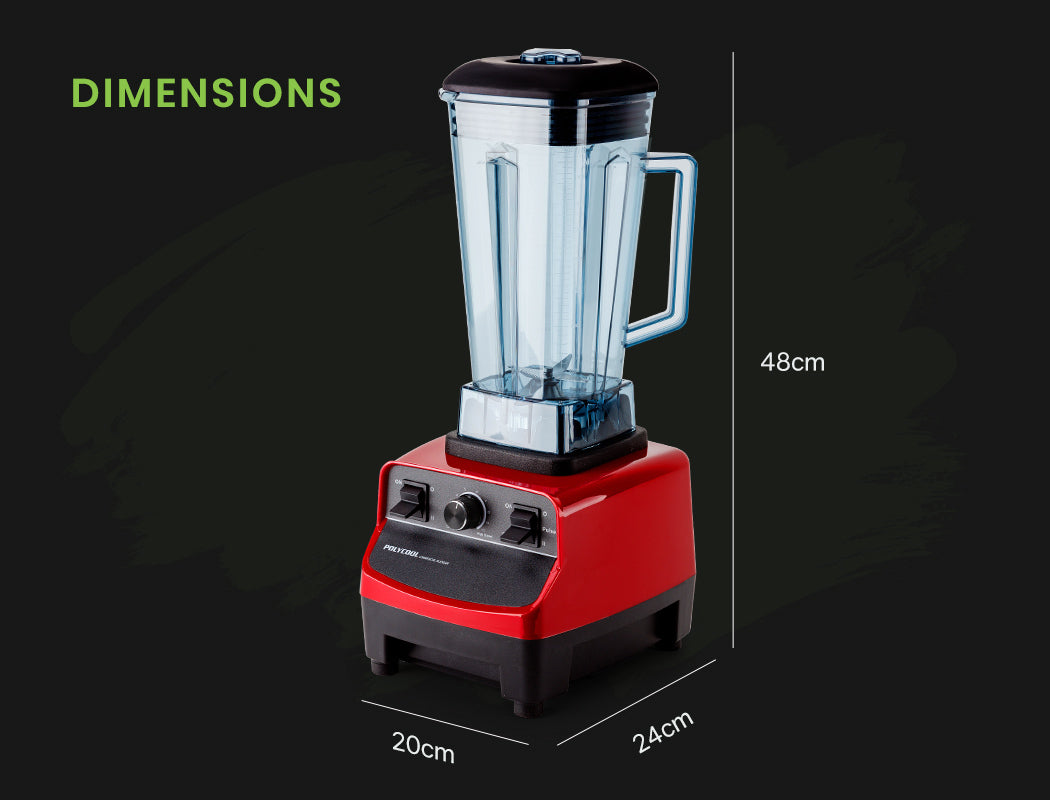POLYCOOL 2L Blender Food Processor - 2200W Power, Smooth Blending