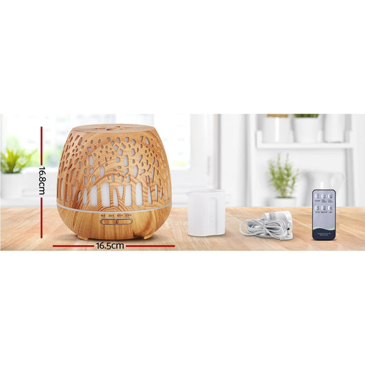 Devanti Wood Grain Enchanted Forest Pattern Aromatherapy Diffuser 400ml
