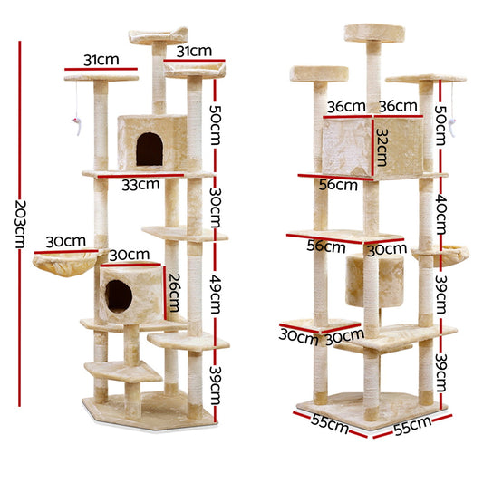 i.Pet Cat Scratch Tower 203cm x 55cm x 55cm