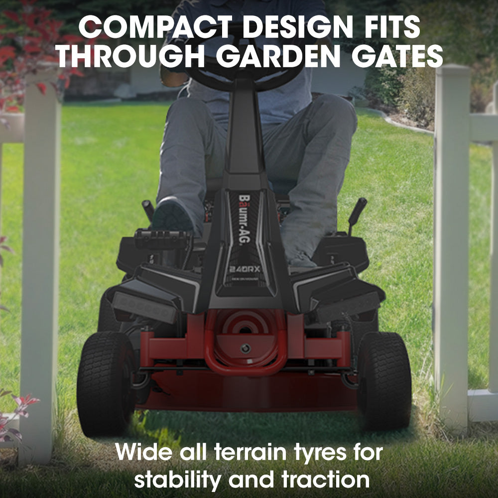 BAUMR-AG 24" Ride On Lawn Mower Lithium Electric Start System 6HP 224cc