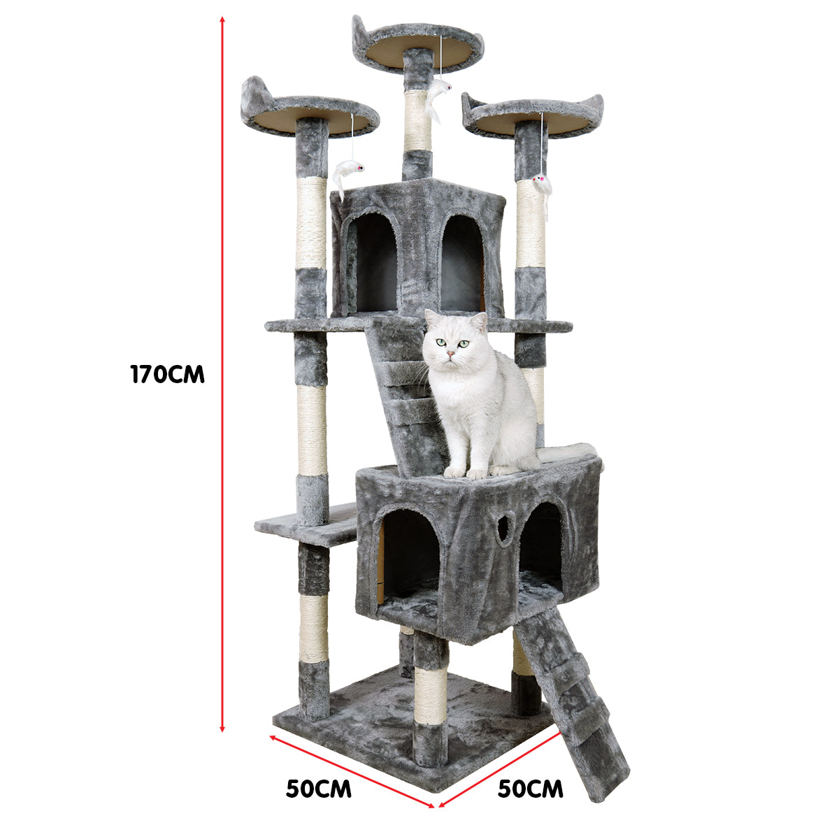 Furtastic 170cm x 50cm x 50cm Cat Scratching Tower