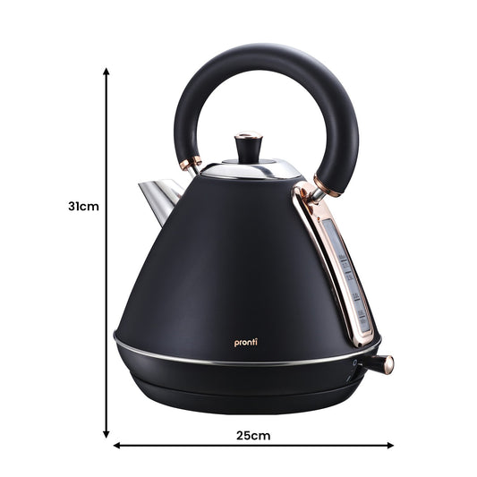 Pronti Toaster Kettle & Coffee Machine Breakfast Set - Black