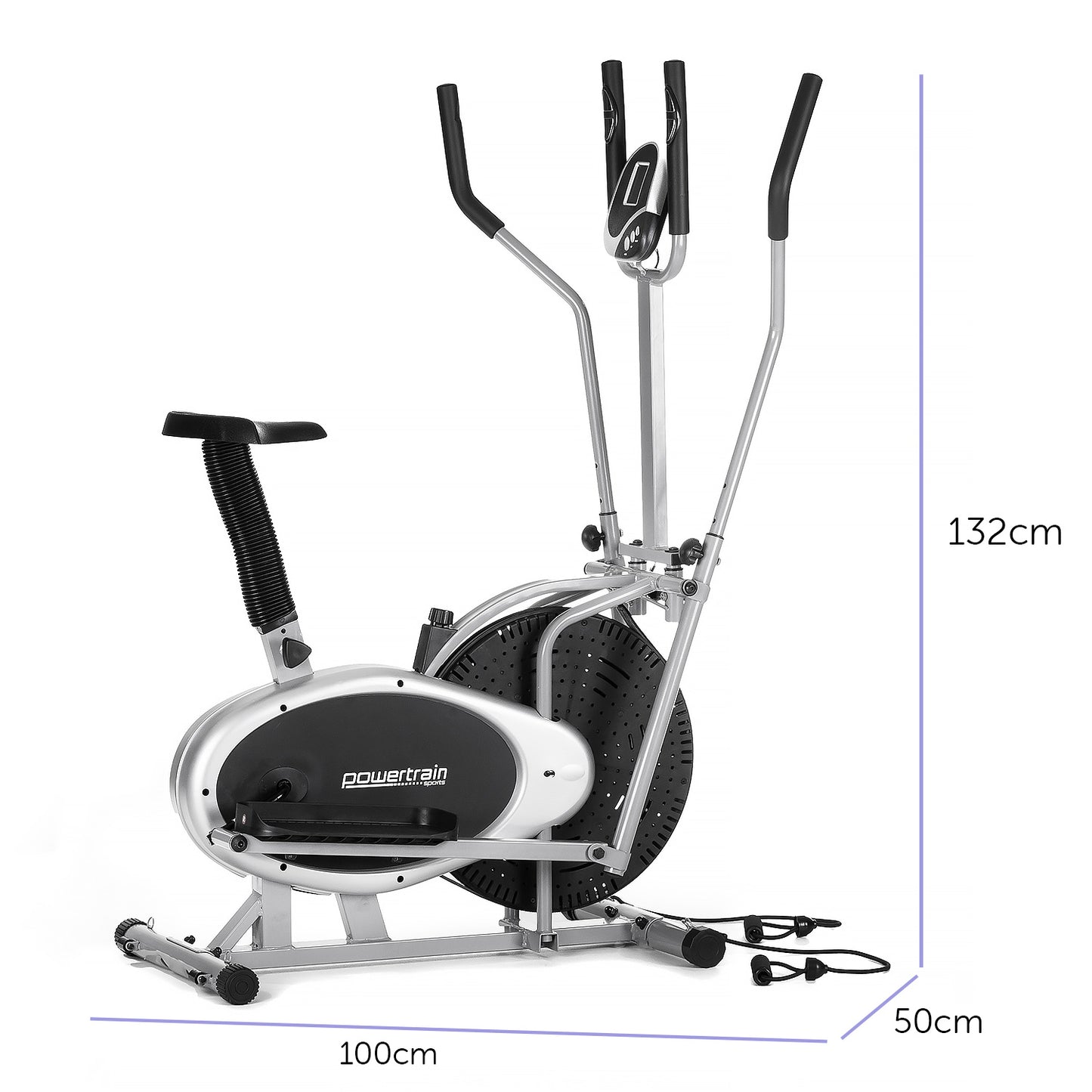 Powertrain 3-in-1 Elliptical Cross Trainer with Resistance Bands
