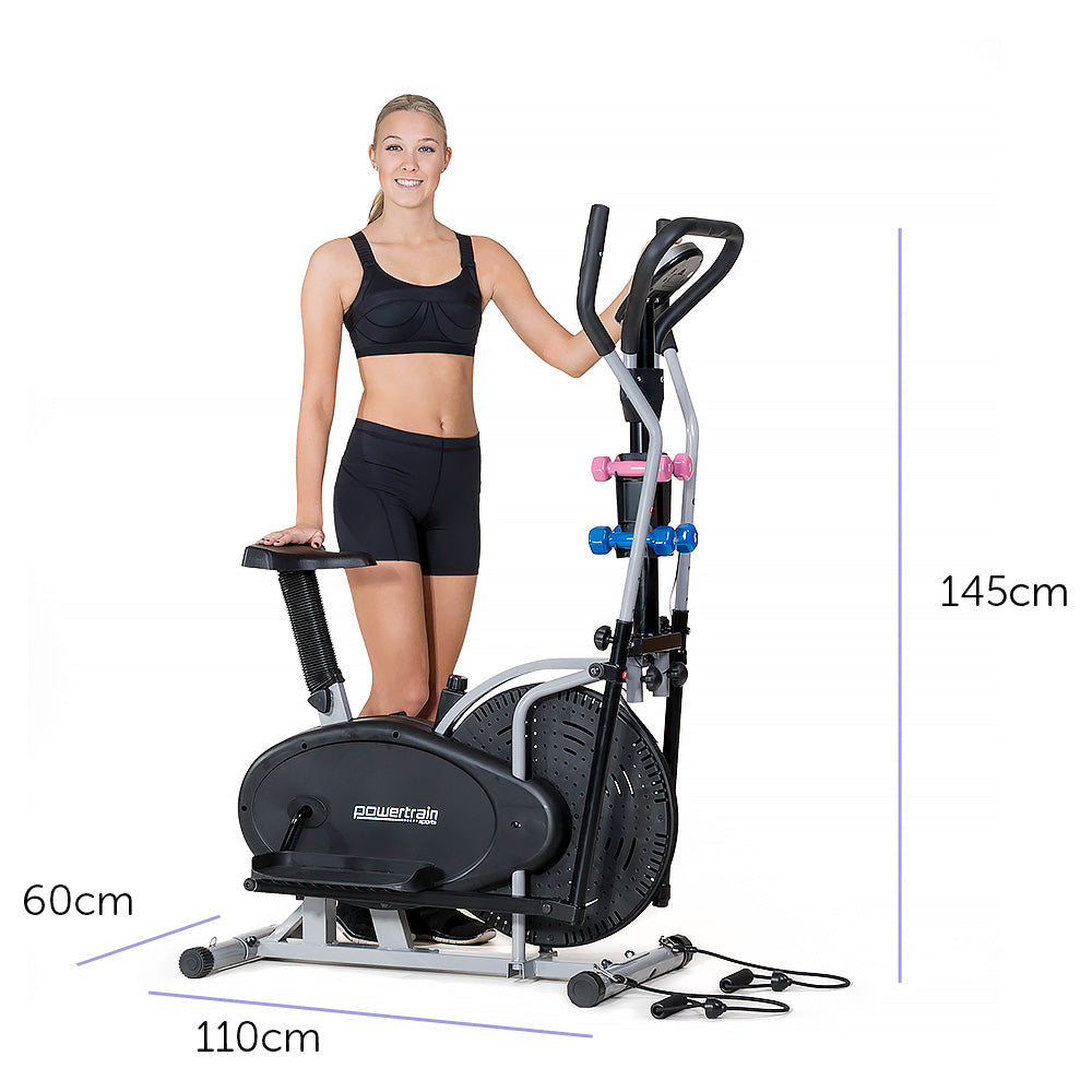 Powertrain 5-in-1 Elliptical Cross Trainer with Dumbbell Sets