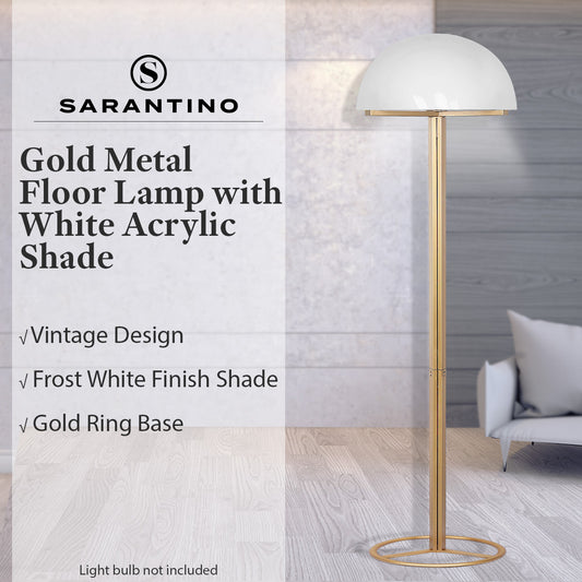 Sarantino Metal Floor Lamp White Acrylic Shade