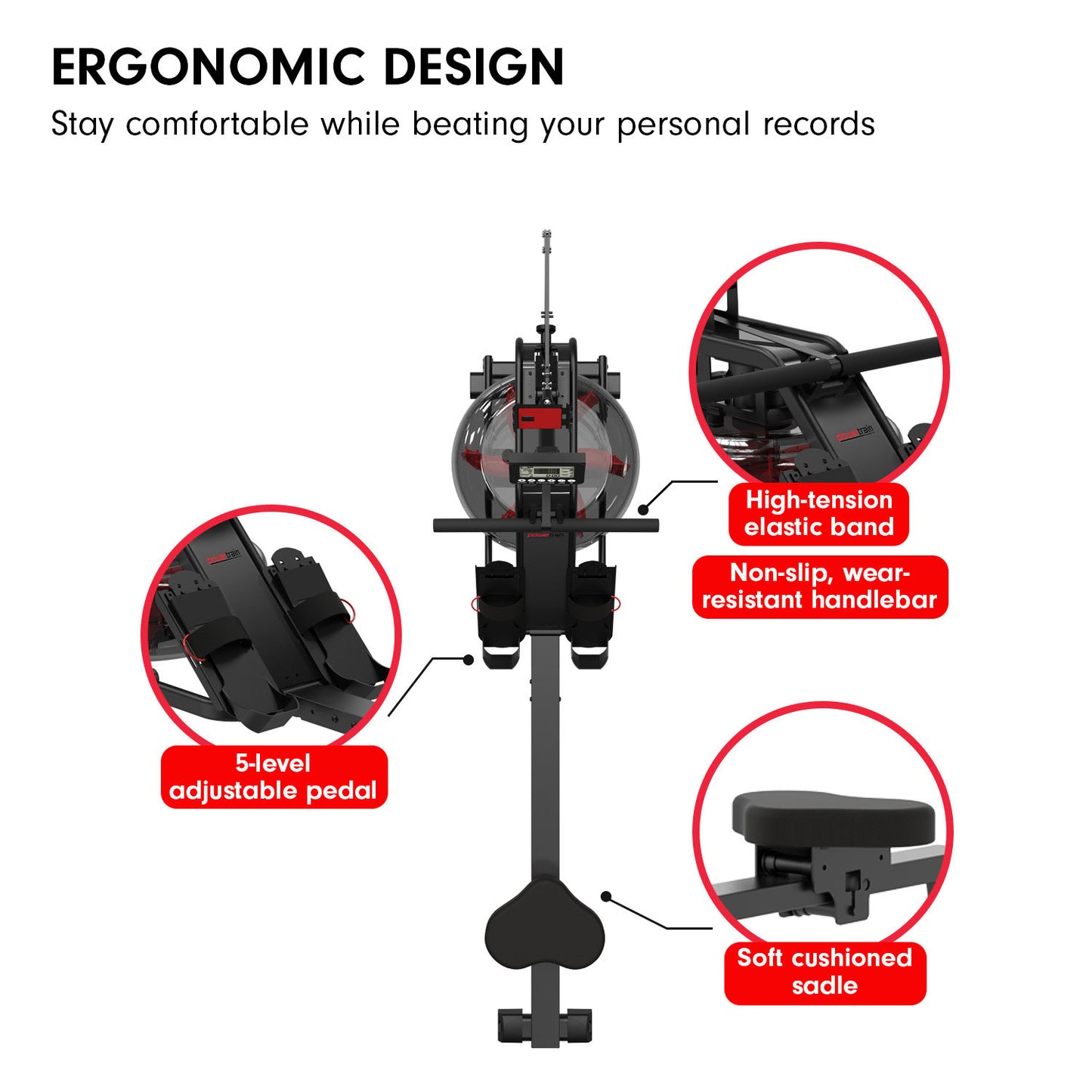 Powertrain 13L Water Resistance Rowing Machine