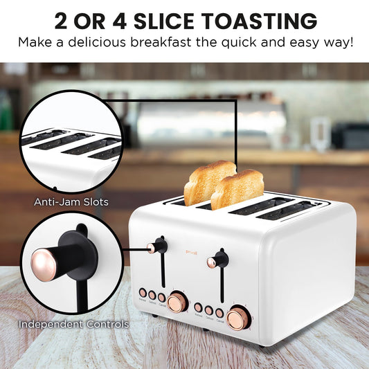 Pronti 4 Slice Toaster Rose Trim Collection