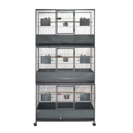 YES4PETS Triple Stacker Bird Cage 187cm x 93cm x 61cm
