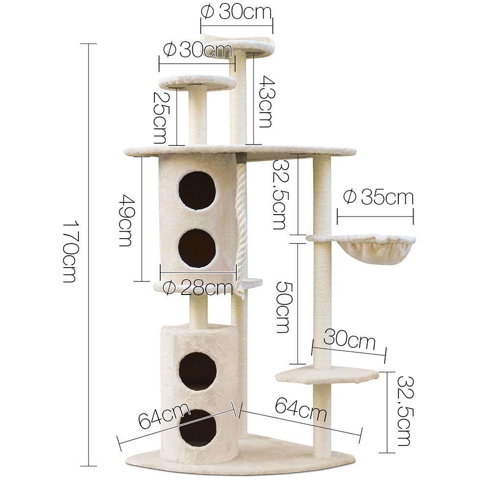 YES4PETS Cat Scratch Tower 170cm x 64cm x 64cm
