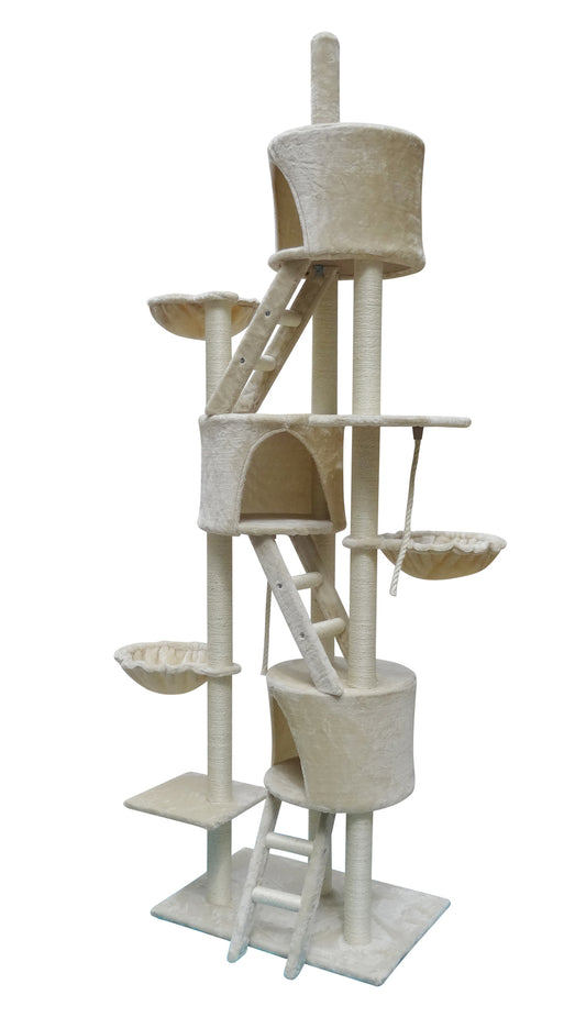 YES4PETS 244 cm XL Multi Level Cat Scratching Tower
