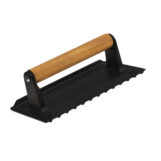Heavy Duty Rectangular Cast Iron Burger Press Pre-Seasoned