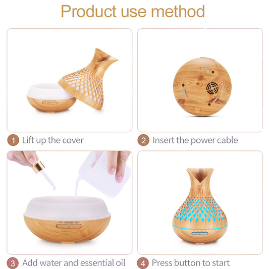 Light Woodgrain 500ml Essential Oil Aroma Diffuser