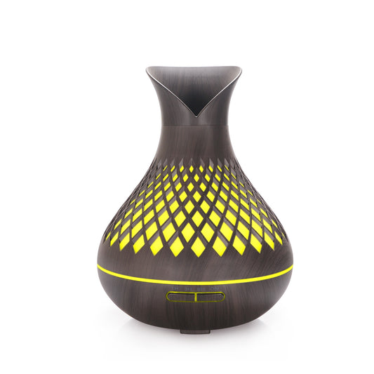 Dark Woodgrain 500ml Essential Oil Aroma Diffuser with Lattice Pattern