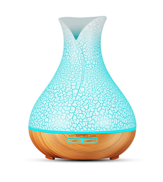 Cracked Blue & Wood Grain Design 500ml Essential Oil Aroma Diffuser