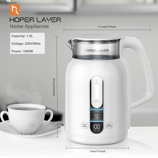 Hoper Layer Electric Kettle 1.5L 1500W Heating Element