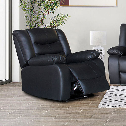 Faux Leather Recliner Black