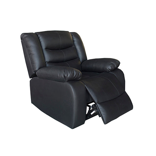 Faux Leather Recliner Black