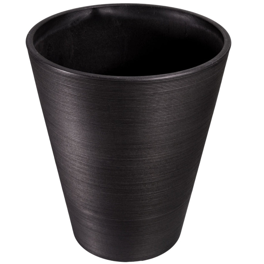 Textured Round Black Planter 47cm